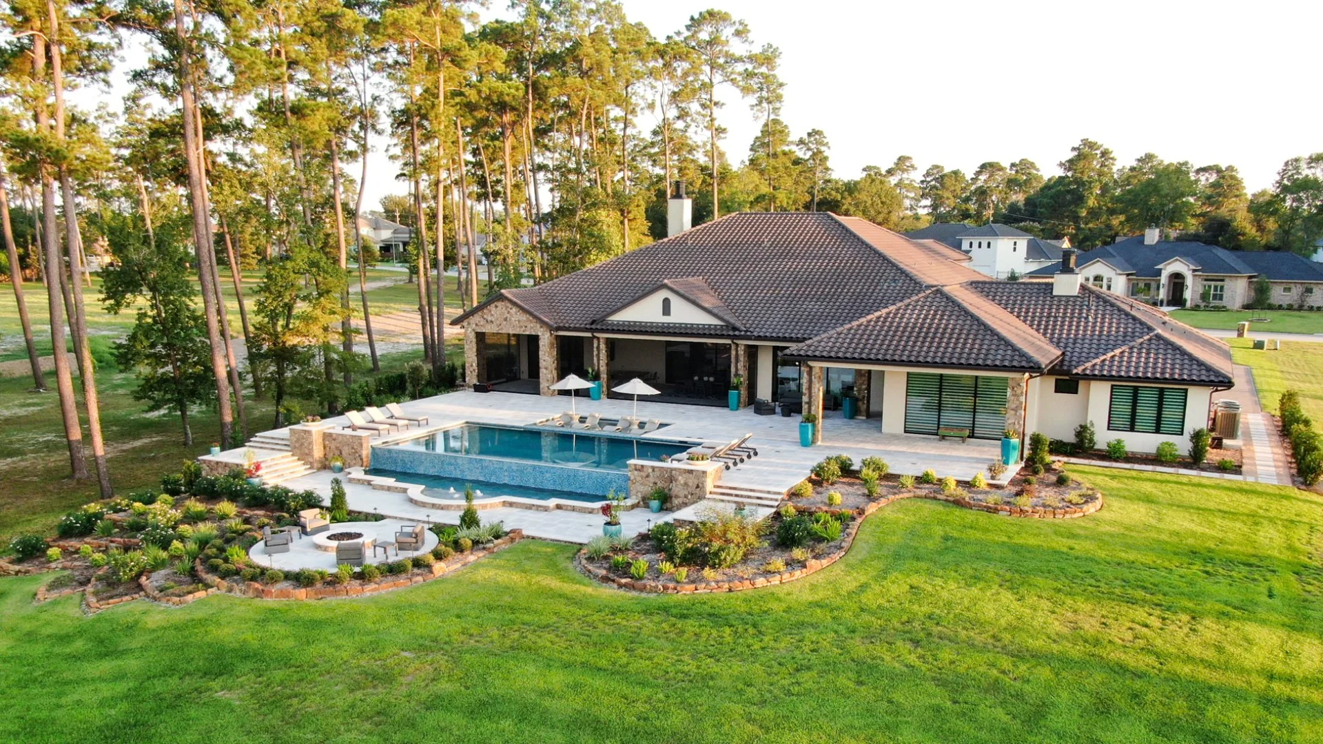 Jewel Pools & Outdoor Living workers building a walkway.